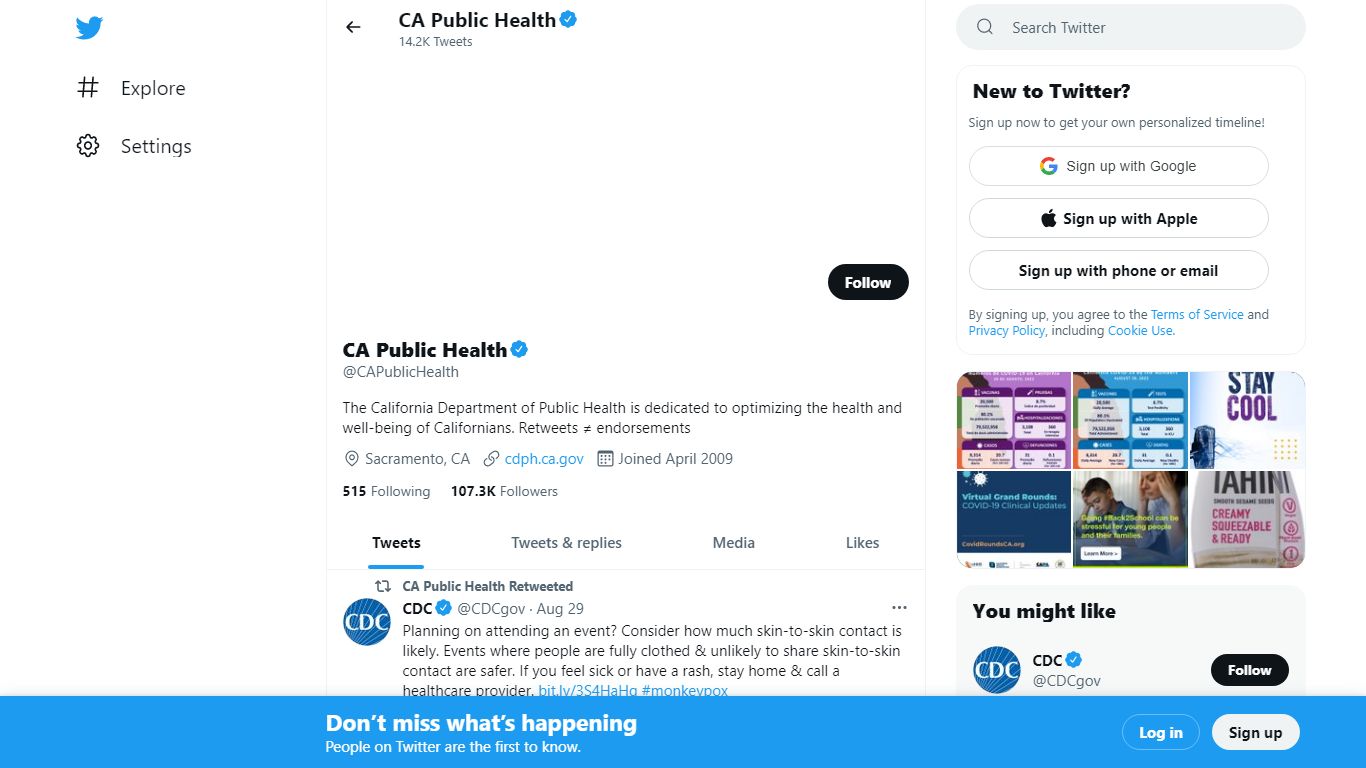 CA Public Health (@CAPublicHealth) / Twitter